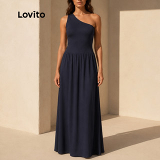 Vestido Longo Lovito Feminino Elegante Ombro Só Soltinho Verão Festa DRB844BRL874