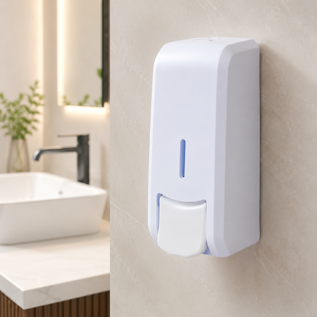 Dispenser Para Sabonete Liquido e Álcool Em Gel 800ml Branco Com Reservatório