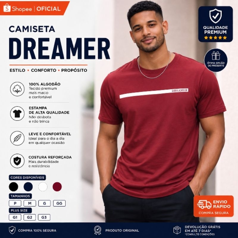 Camiseta Masculina Unissex 100% Algodão Fio Penteado Premium Leve Confortável Esportiva P M G GG e Plus Size G1 G2 G3 G4