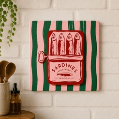 Azulejo Decorativo Sardinha Sardines 20x20 para Cozinha Decoração Retrô