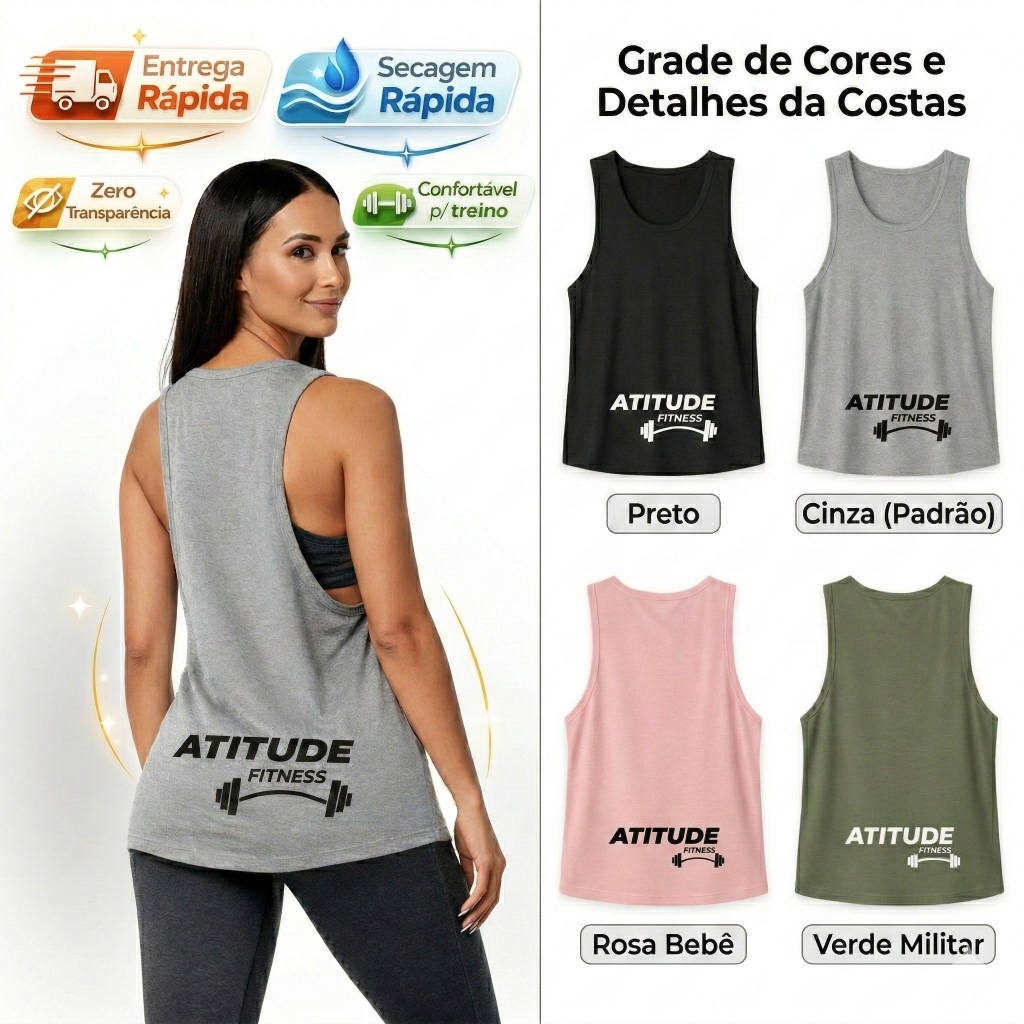 Regata Cavada Feminina Fitness Viscolycra Academia Treino Kit 1 2 ou 3 Peças