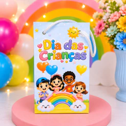 Sacolinha Surpresa Dia das Crianças Lembrancinha Tamanho P 16x9,5cm