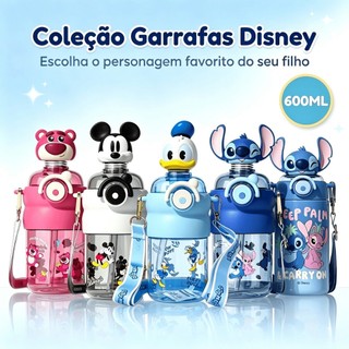 Garrafa Água Térmica Infantil Squeeze Stitch 600ml Escola Passeio Resistente Disney
