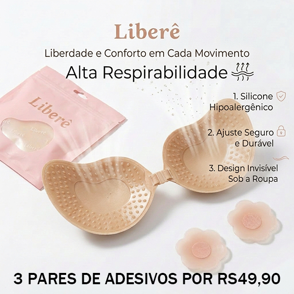 Kit Liberê Sutiã Adesivo Silicone Invisível - Sem Alças, Push Up, Reutilizável,Plus Size P até XGG