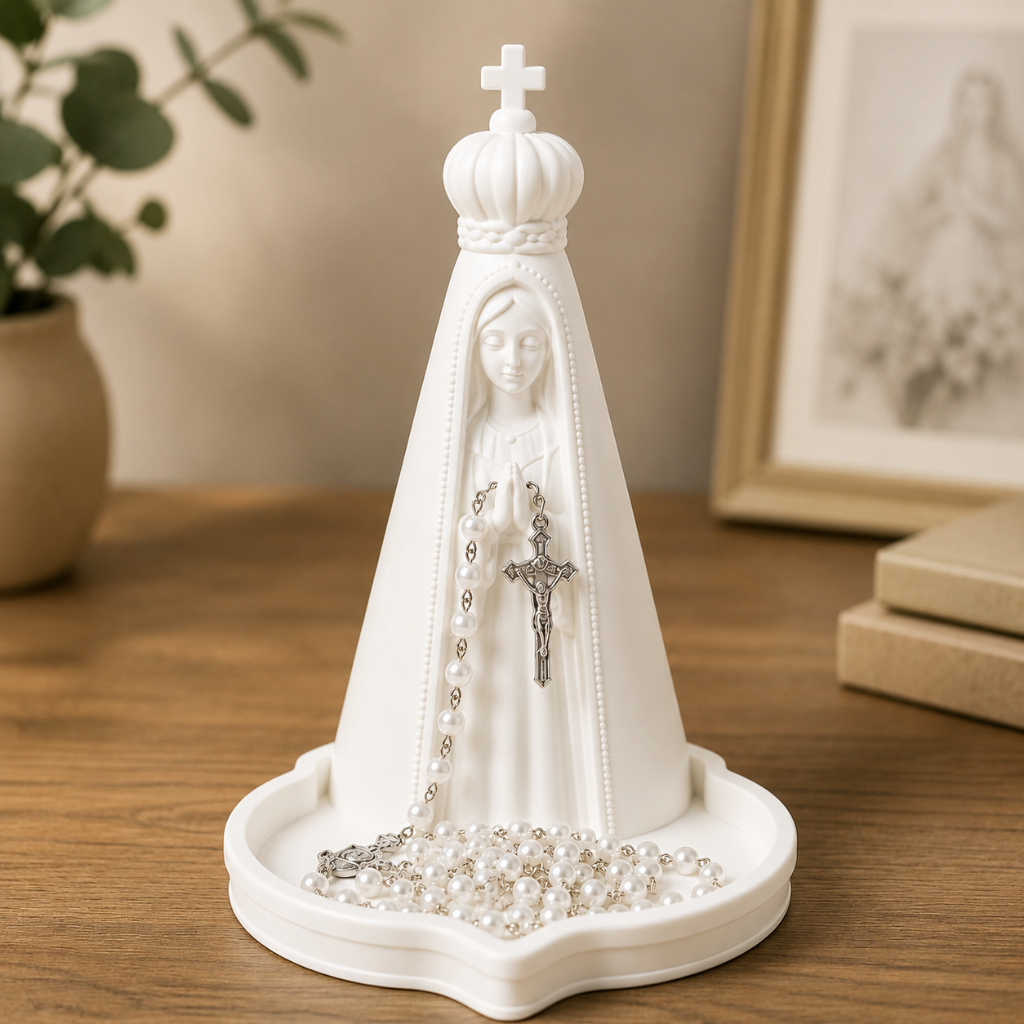 Porta Terço Nossa Senhora Aparecida Decorativo Católico Porta Rosário Cantinho de Oração Presente Religioso