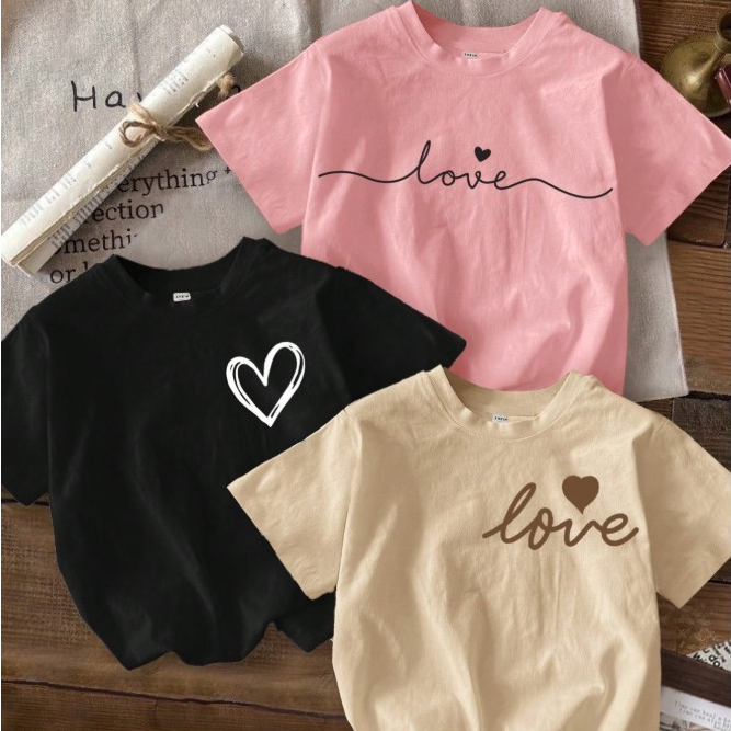 Kit 3 Camiseta Infantil Menina T-shirt Feminina Algodão Basica Moda Blogueirinha Blusas Estampadas