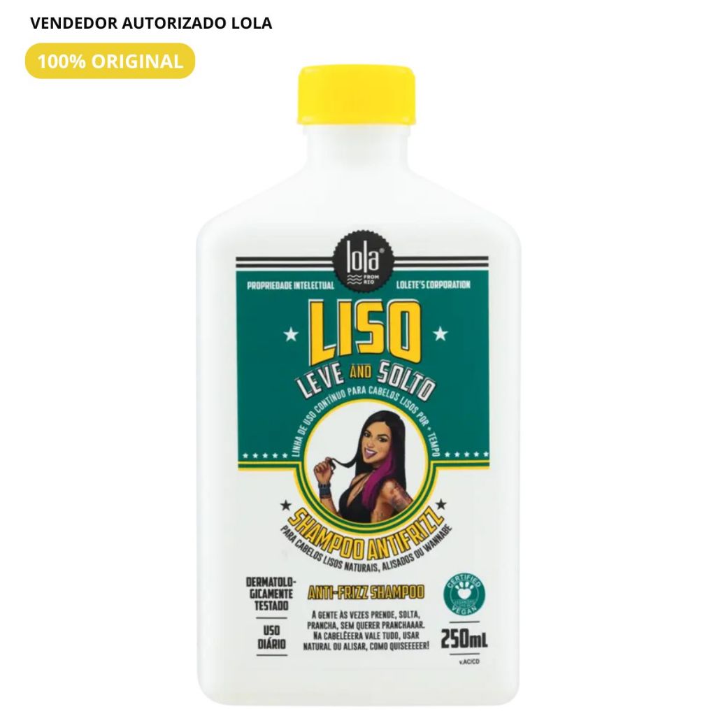 Shampoo Antifrizz Lola Liso, Leve and Solto 250ml - Lola Cosmetics