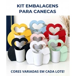 Embalagem Colorida Para Caneca 325ml Caixa Sacola Sublimação Xícara Caneca Cerâmica Porcelana