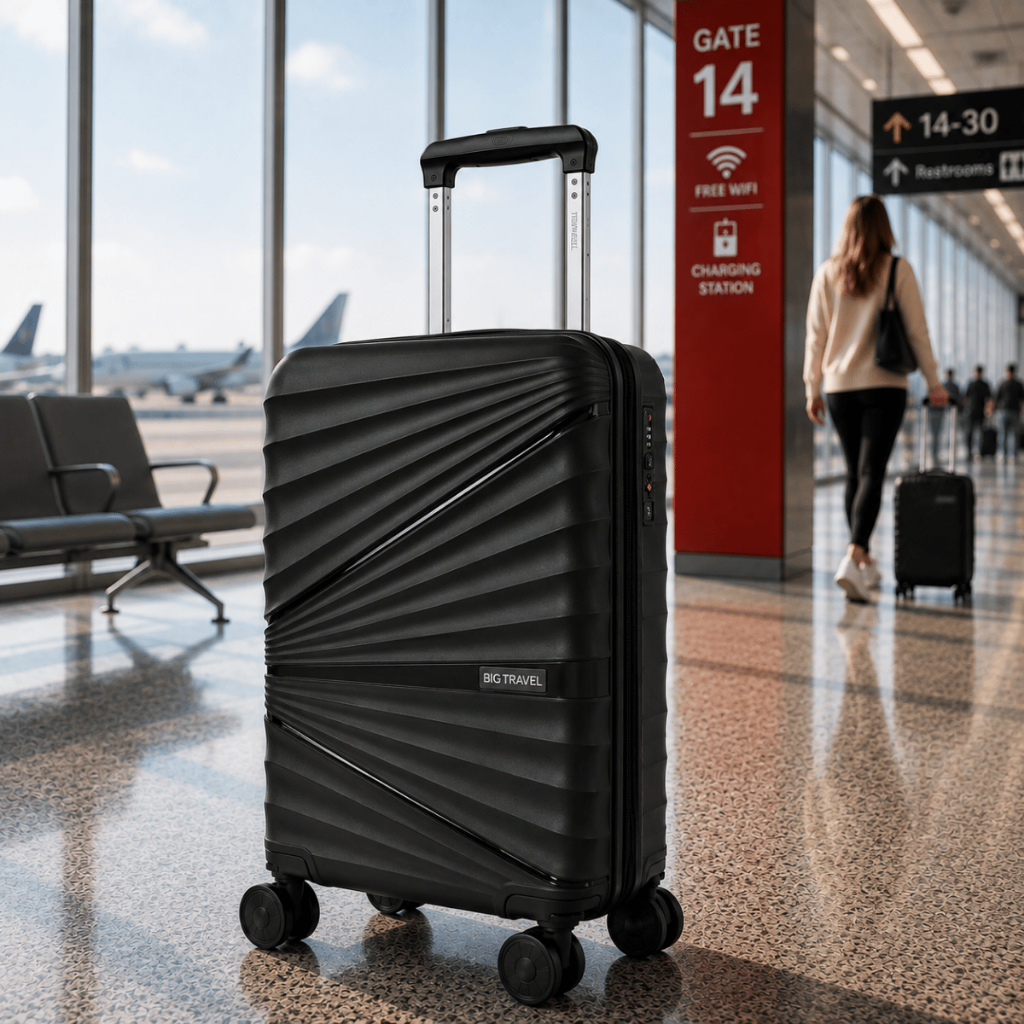 Mala Bordo 10kg Extensor Avião Casca Dura Giratória Divisória Bagagem Mão Férias ABS