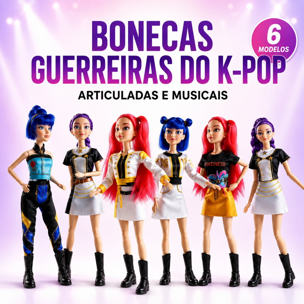 Bonecas Guerreiras do K-Pop Articuladas Musical Rumi