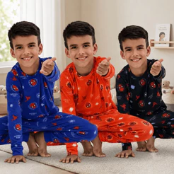 Pijama Infantil Masculina Temática Heróis Conjunto Camiseta Manga Longa Calça