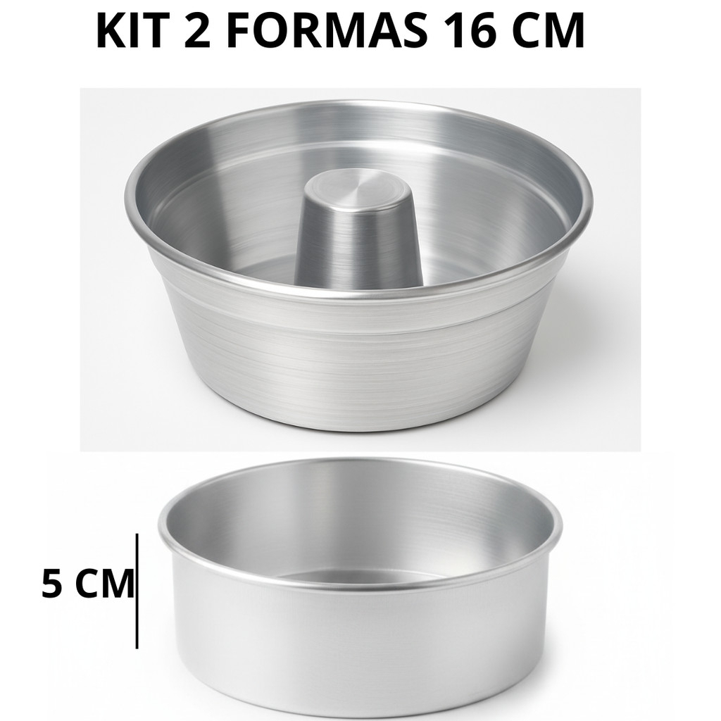Kit Formas E Assadeira De Bolo E Pudim Redonda 16Nº 18Nº 20Nº Multiuso Varias Medidas
