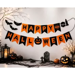 Faixa Decorativa Happy Halloween Varal Bandeirinha Festa Dia Das Bruxas