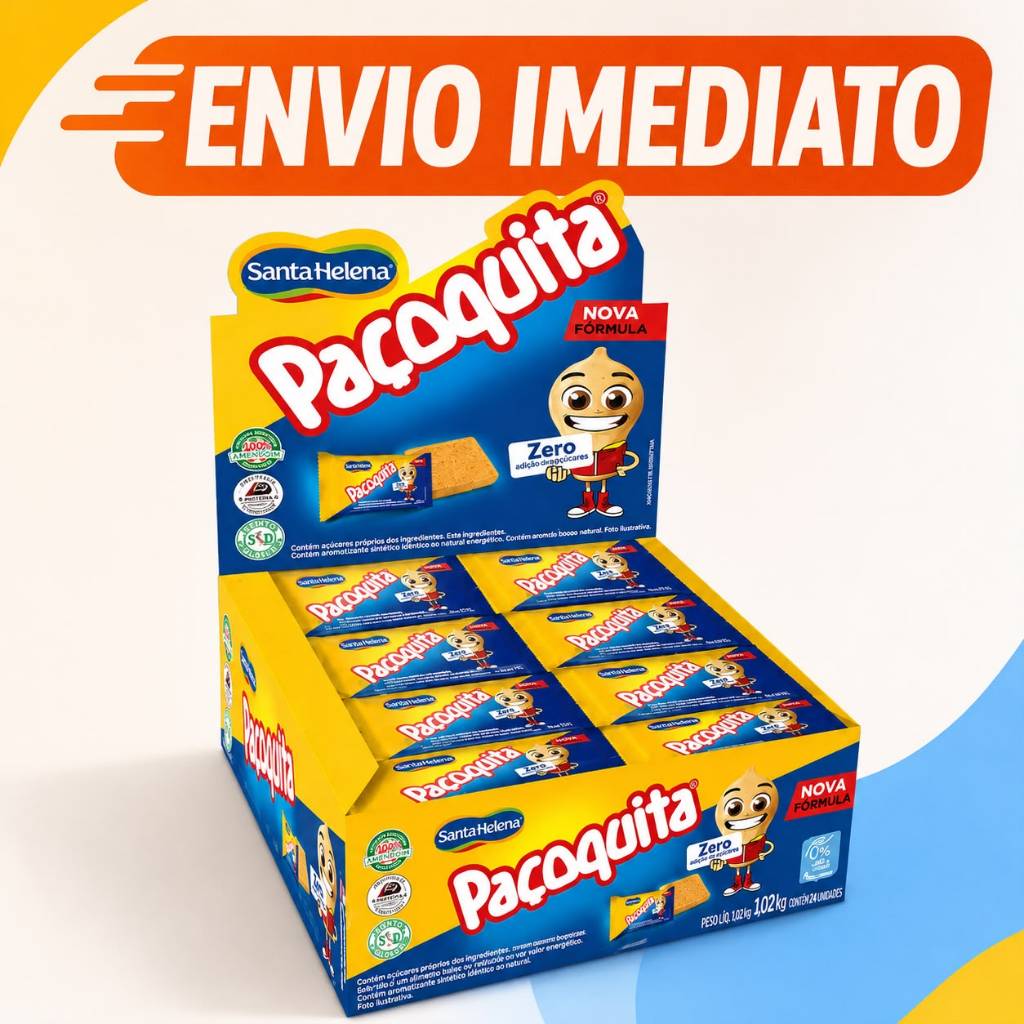 Paçoquita Zero Açúcar Santa Helena 432g Caixa com 24 Unidades