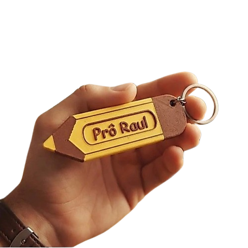 Chaveiro Lápis Personalizado com Nome Professor Professora 3D PLA Presente Lembrancinha Escolar
