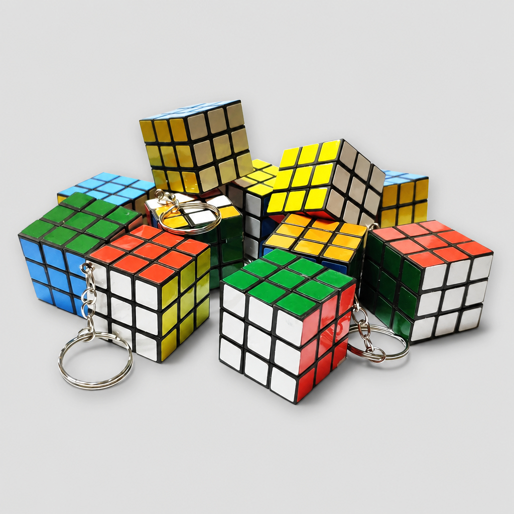 Mini Chaveiro Cubo Mágico Quebra-cabeça Funcional - 2,9x2,9x2,9cm - 10/20/30/40/50 Unidades | Para Lembrancinhas Festas