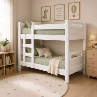 Beliche ou Treliche Jaspe MDF Reforçado –Transformável em Cama Solteiro - Ideal para Quartos Compactos