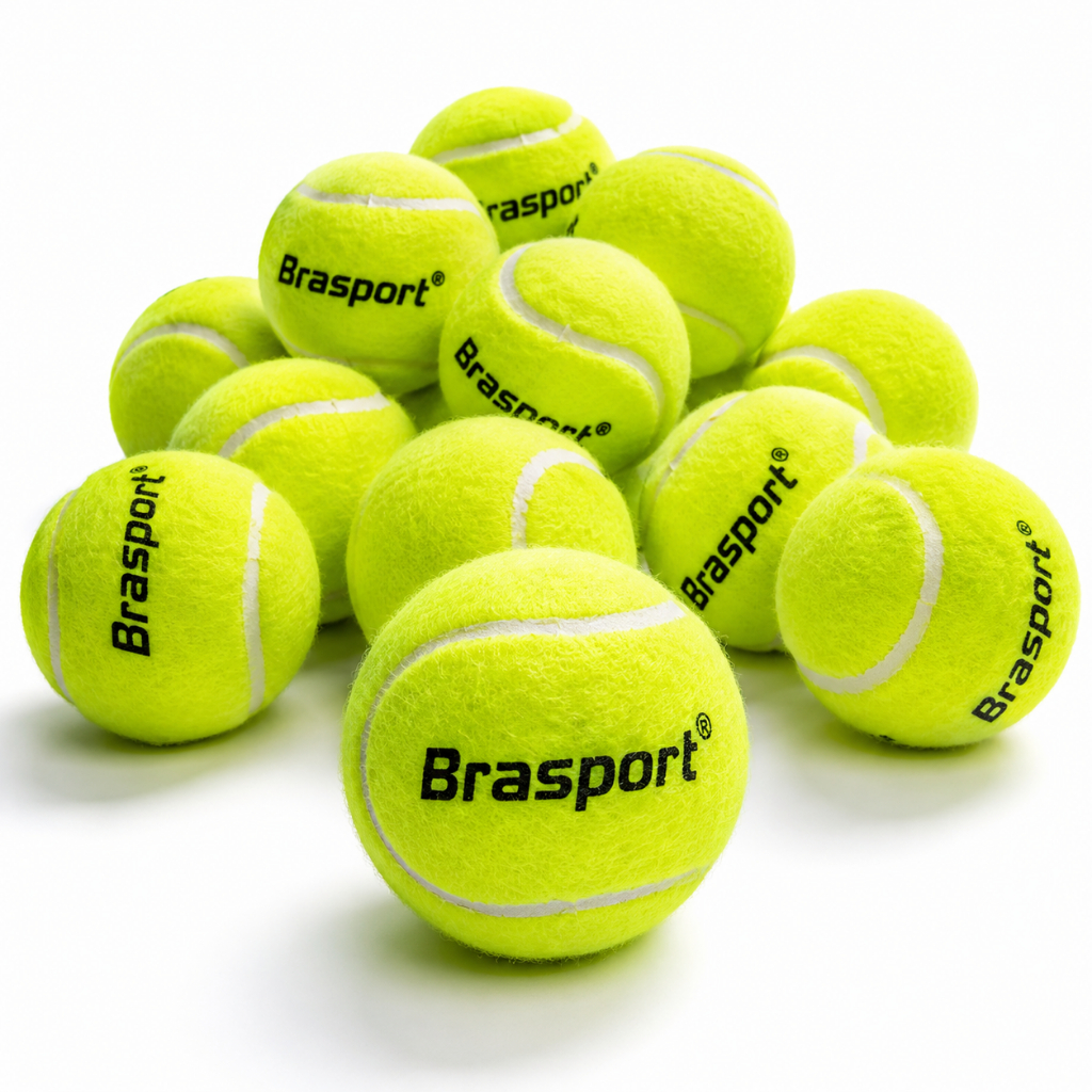 Kit Bolas de Tênis Brasport Profissional para Treino Aulas Iniciantes  Avançados | Alta Durabilidade