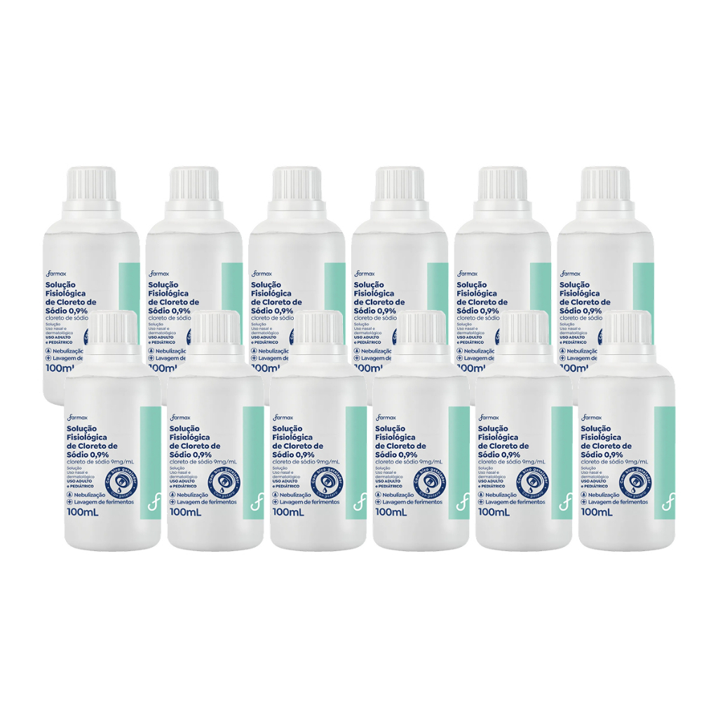 Kit 12 Soro Fisiológico Sorimax Farmax 100ml Solução Fisiológica