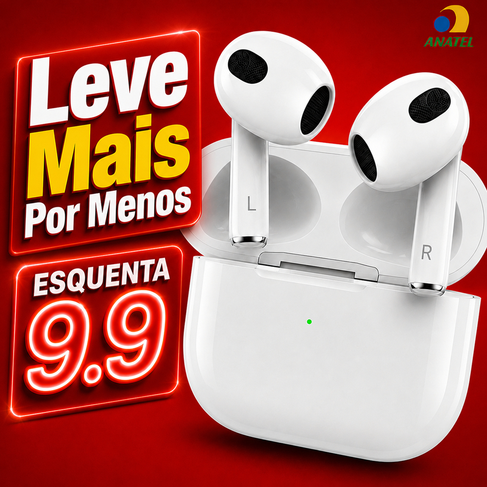 Fone de Ouvido Bluetooth TWS H'Maston RS20 - Som Grave HD, V5.4, Microfone Integrado e Bateria de Longa Duração