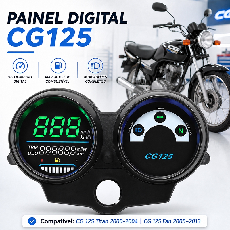 Painel Digital LED Velocímetro para Honda CG 125 Fan 125 Titan 125 2000 a 2013
