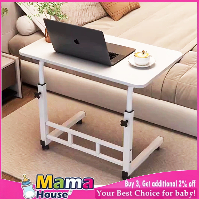 Mesa ajustável para computador com uma prateleira Mesa Escrivaninha Notebook Ajustavel Rodinha 60cm