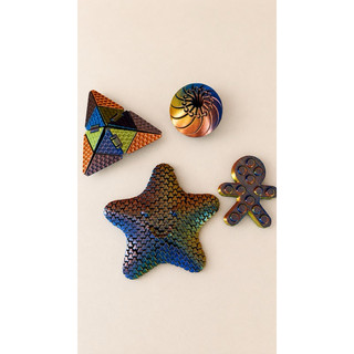 Kit Sensorial Premium 4 Peças Antiestresse Fidget Toy | Estrela, Bola Giratória, Triângulo Mágico e Pop It