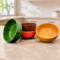 Kit 4 Bowls em Cerâmica 390ml SEGUNDA LINHA 11 Cores | Tigelas para Sobremesa Caldos Sorvete Açaí