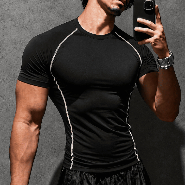 Camiseta Compressão Costura Invertida Masculina Treino Academia Elastano Manga Longa Preta Dry Fit Feminina Corrida