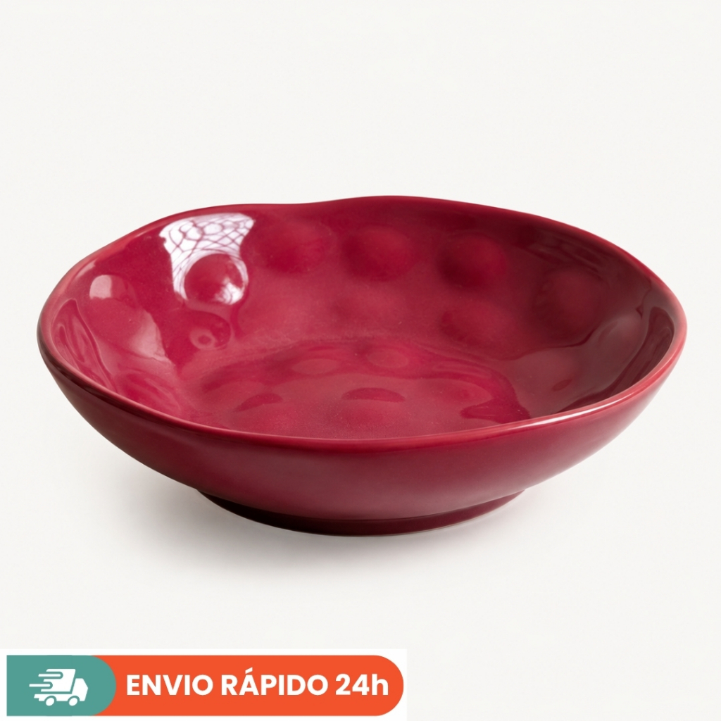 Kit Saladeira Orgânica Bowl 1000ml Cerâmica Cumbuca – Tigela Travessa Decorativa Saladas, Frutas Massas Petiscos