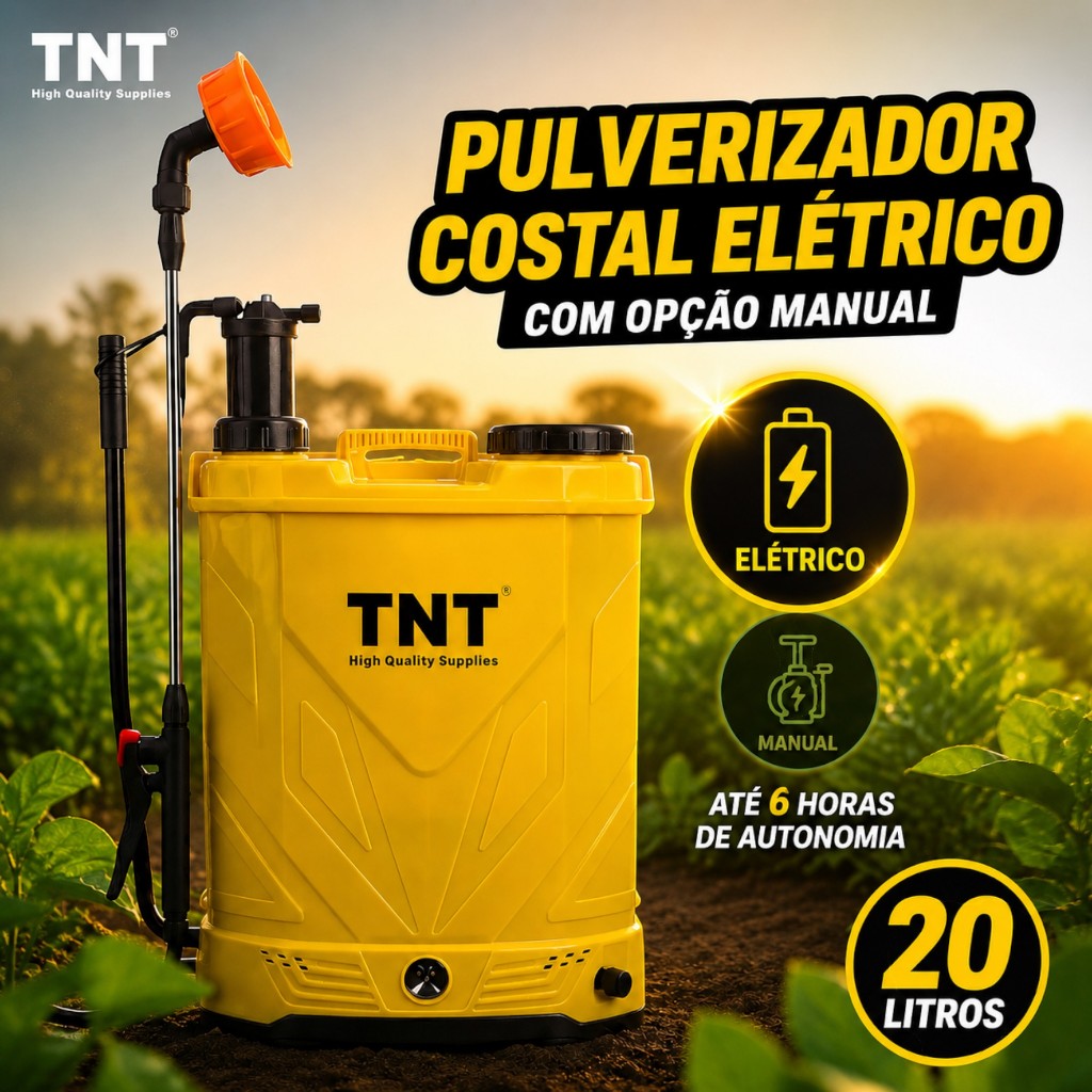 Pulverizador Inteligente 2 em 1 Elétrico e Manual, potência sem esforço 20 Litro