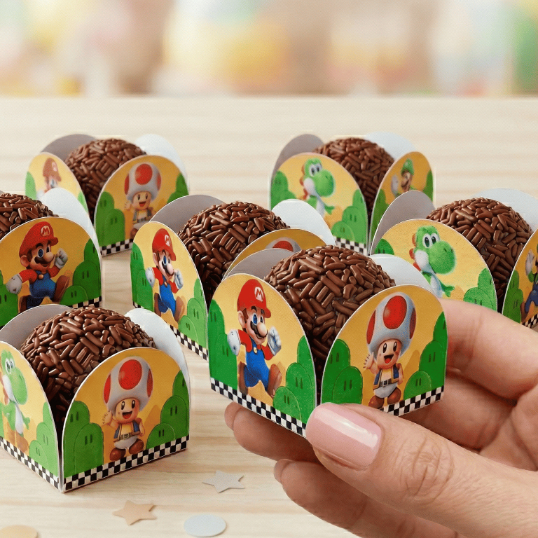 Forminhas para doces Mario bross /Festa Infantil/FAZEMOS TODOS OS TEMAS/lembrancinha/aniversario/personalizados