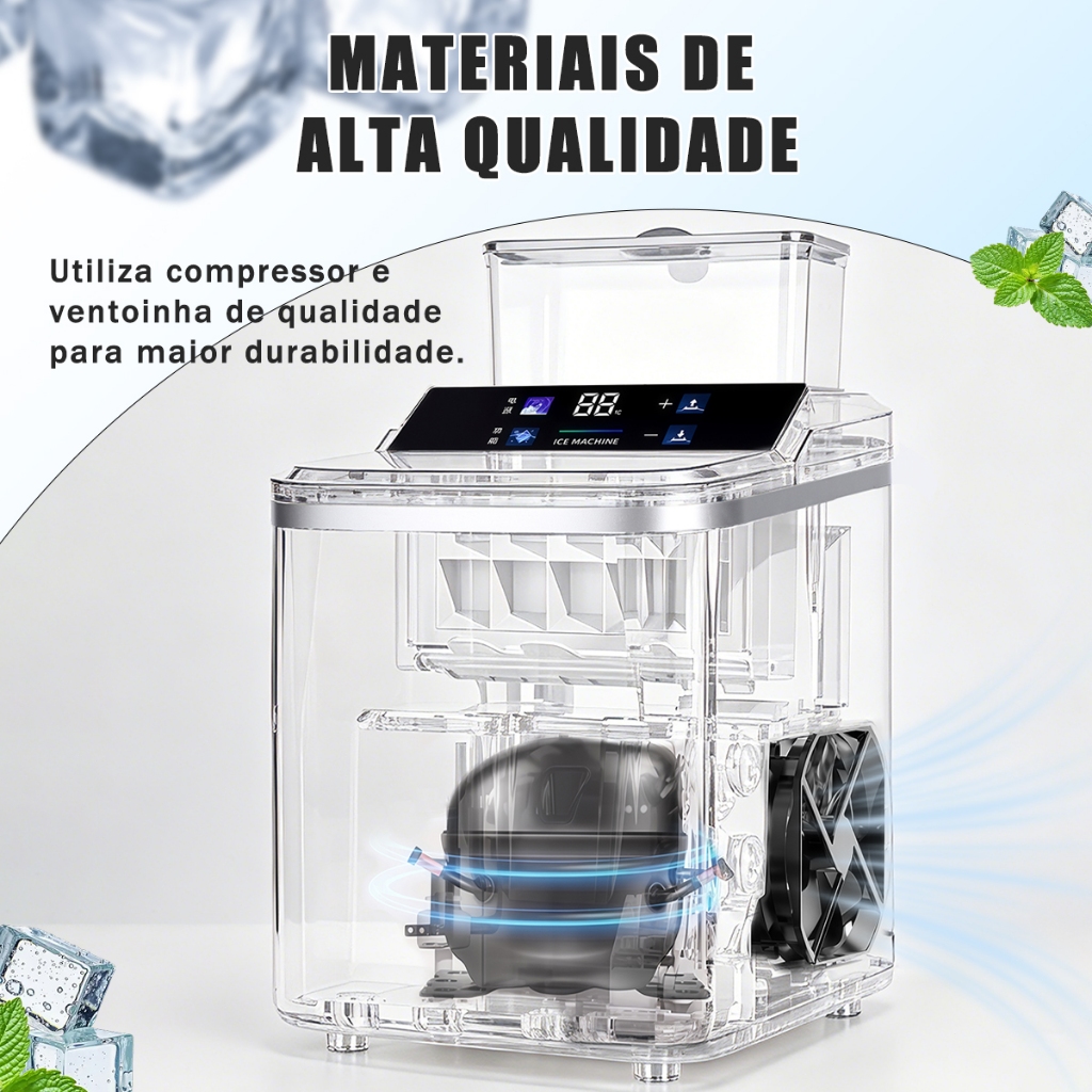 MODUS Máquina De Gelo Portátil 16kg/dia 120W Produção Rápida Gelo Cubo Para Casa E Bar · foto 2
