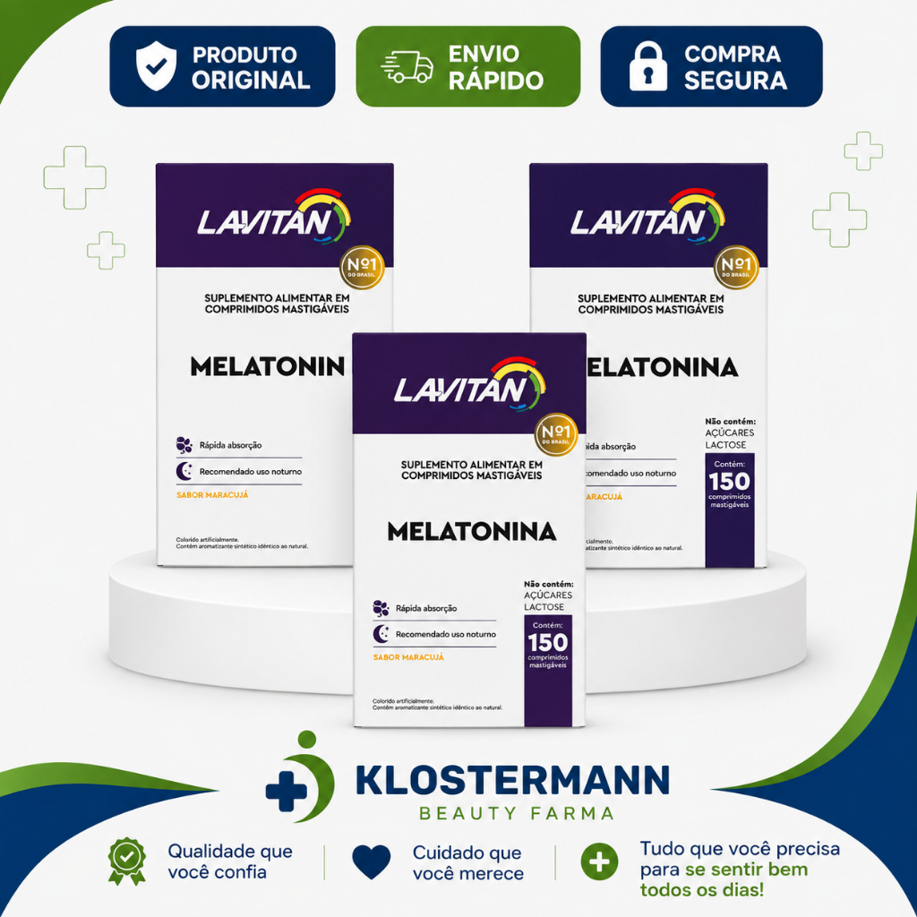 Kit 03 Lavitan Melatonina Sabor Maracujá 150 Cpr - Cimed