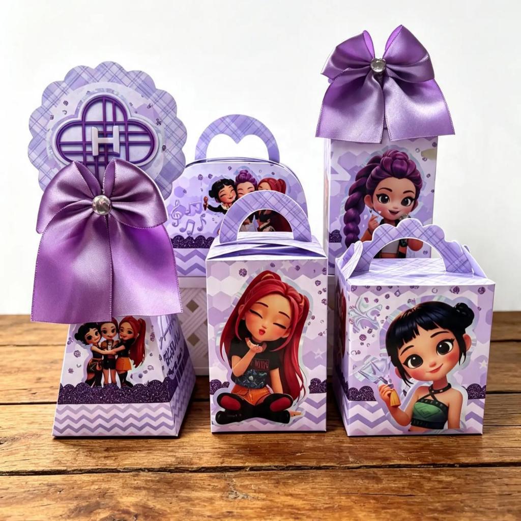 Kit Caixinhas Personalizadas Guerreiras Kpop Cute/ Desmontadas/lembrancinhas/aniversário