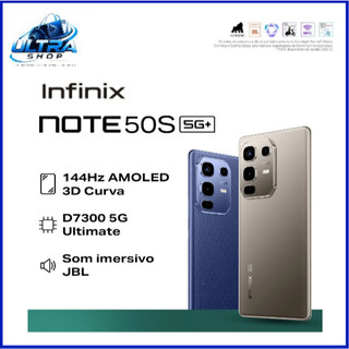 Infinix Note 50S 5G 256GB/8GB RAM, Processador Dimensity 7300 Ultimate, Câmera 64MP, Bateria 5200mAh, NFC Versão Global