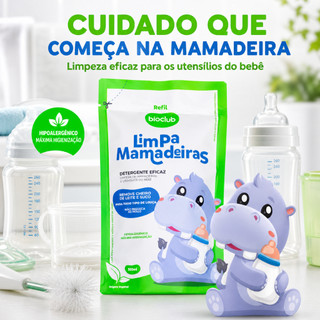 REFIL Detergente de Mamadeiras Orgânico Limpa Mamadeiras Bioclub® 500ml Higiene Bebê Limpeza Utensílios Infantil Casa