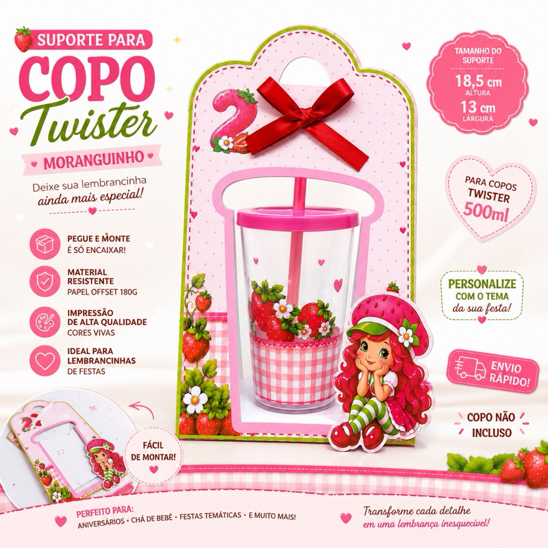 Suporte para Copo Personalizado Qualquer Tema Lembrancinha Festa Infantil com Laço e Apliques