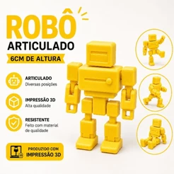Robô C dummy Articulado 3D 6cm Boneco Flexível Colecionável