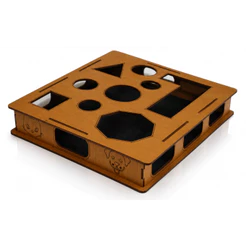 Brinquedo Interativo Para Gatos Com Arranhador Caça Petiscos Mdf Premium