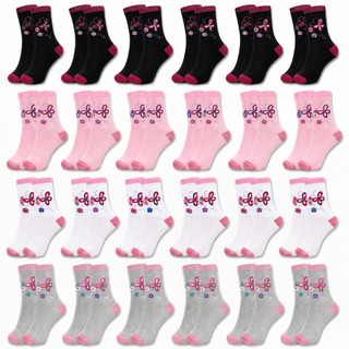24 pares de meias femininas casuais versáteis de cano alto e da moda tamanho 35-40