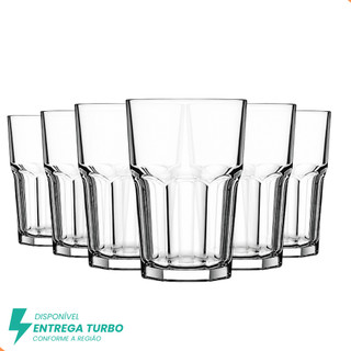 Jogo De 6 Copos 350ml Em Vidro Ideal Para Água Suco Drinks e Refrigerante