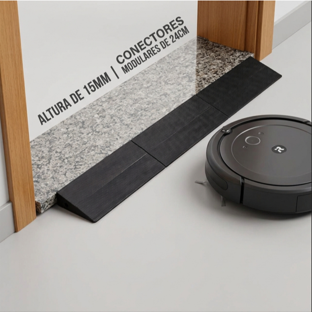 Rampa 1,5cm modular universal para degraus e soleiras de 15mm | rampa para robo aspirador ajustável em módulos de 24cm