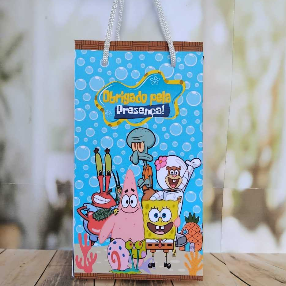 Sacolinha Personalizada BOB ESPONJA- Sacola Supresa para Lembrancinha Festa Infantil BOB ESPONJA