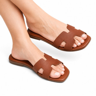Rasteirinha Feminina H Rasteira Casual Chinelo Confortável Básico