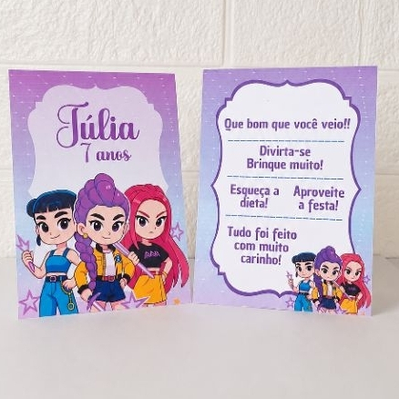 Plaquinha de agradecimento personalizadas/ guerreiras do k pop/ centro de mesa/aniversário/Decoração