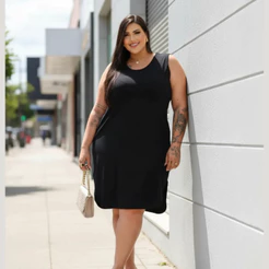 Vestido Regata Mullet Com Bolso Plus Size Moda Curve Curvy Moda Linda Verão