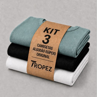 Kit 3 Camiseta Algodão Egípcio Malha Premium Masculina Camisa Original