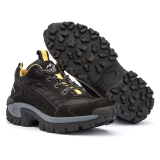 Bota Adventure Botina Cat Cano Curto Reforçado Super Confortável Couro Palmilha em Gel