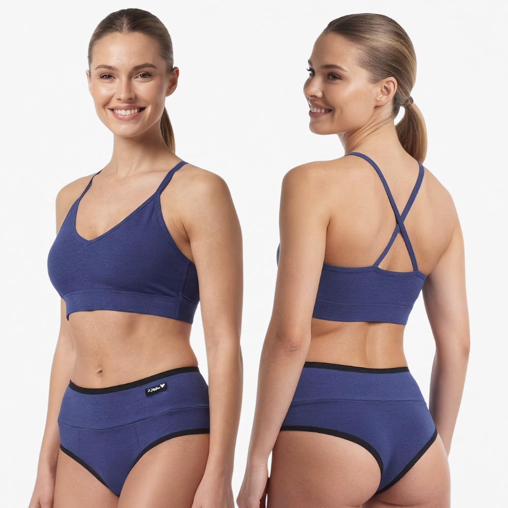 Conjunto Fitness Feminino Top Bojo Removível + Calcinha Modeladora Segura Barriga Roupa Zero Transparência Para Malhar